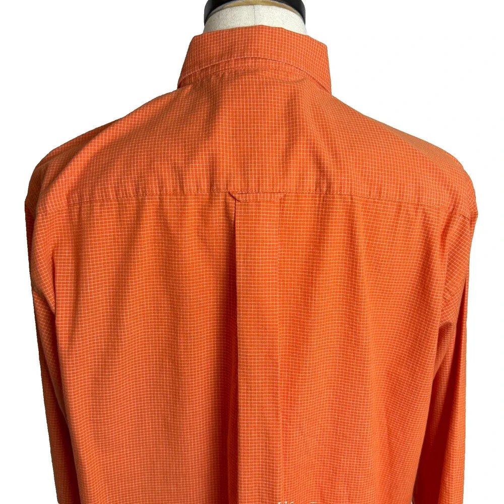 Auburn Tigers ANTIGUA Men's Long Sleeve Button Down Shirt, Sz L, Orange & White